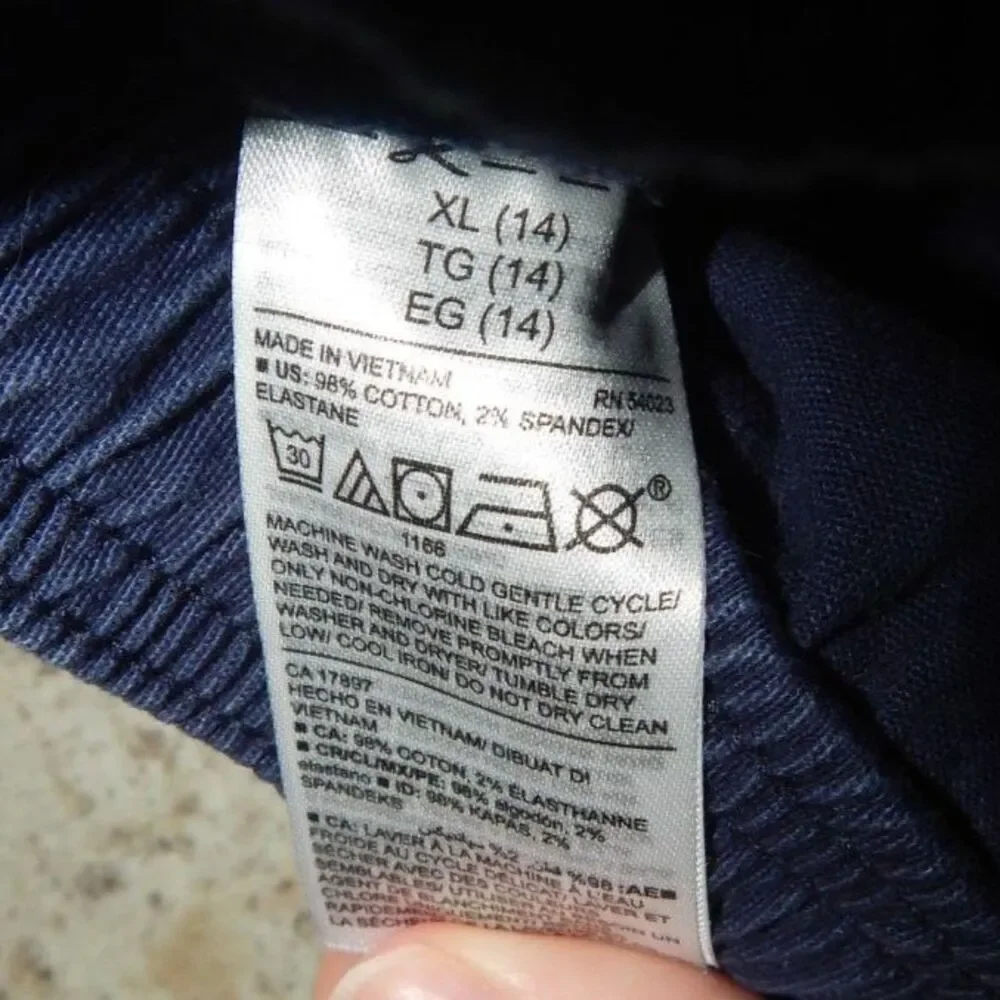 Old Navy Girls XL 14 Navy Blue Cotton Stretch Shorts Drawstring Pockets